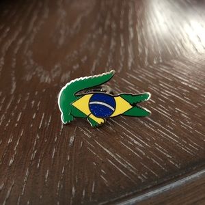 Lapel pin lacoste accessory flag Brazil